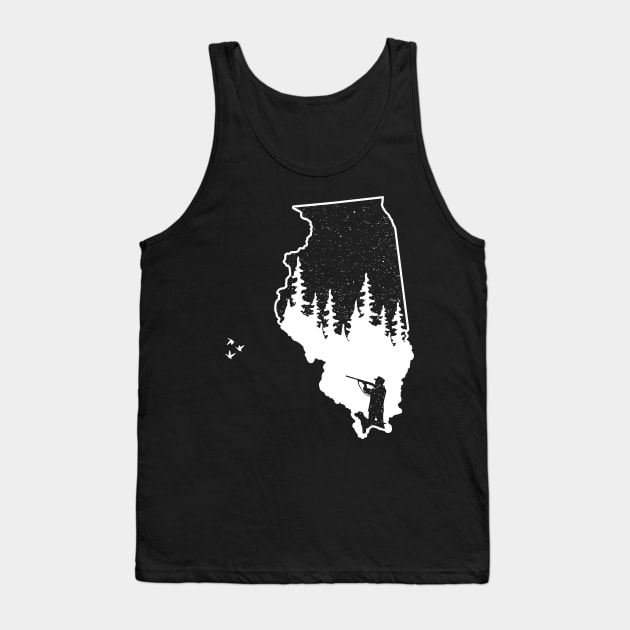 Illinois Duck Hunting Waterfowl Tank Top by Tesszero